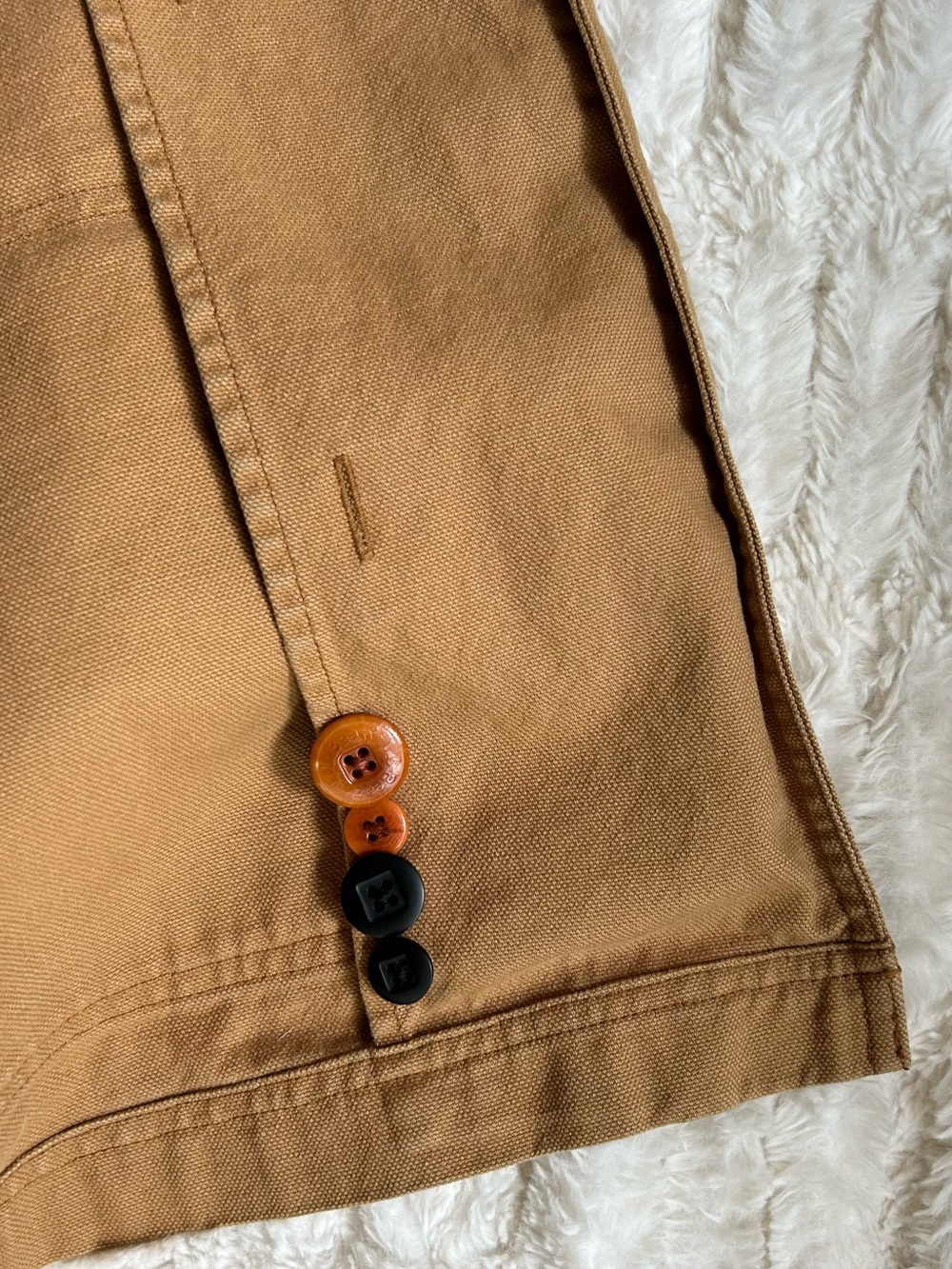 LL Bean Vintage Chore Coat Barn Jacket Tan Womens M - Picture 9 of 10